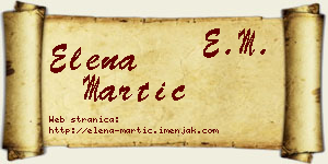 Elena Martić vizit kartica
